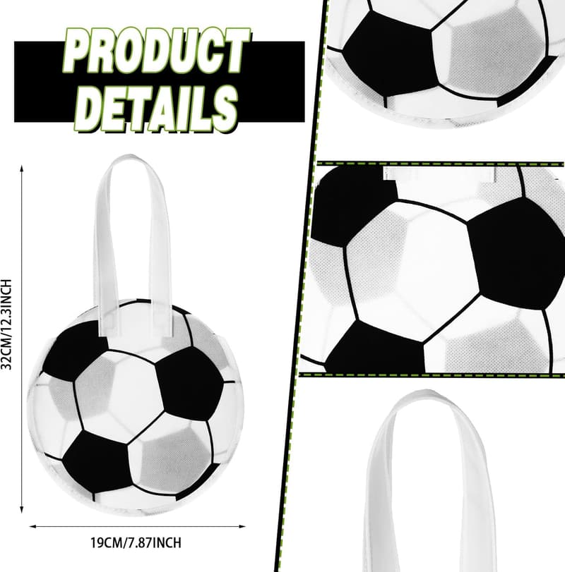 Soccer Party Favor Bags - 12 Non-Woven Goodie Bags
