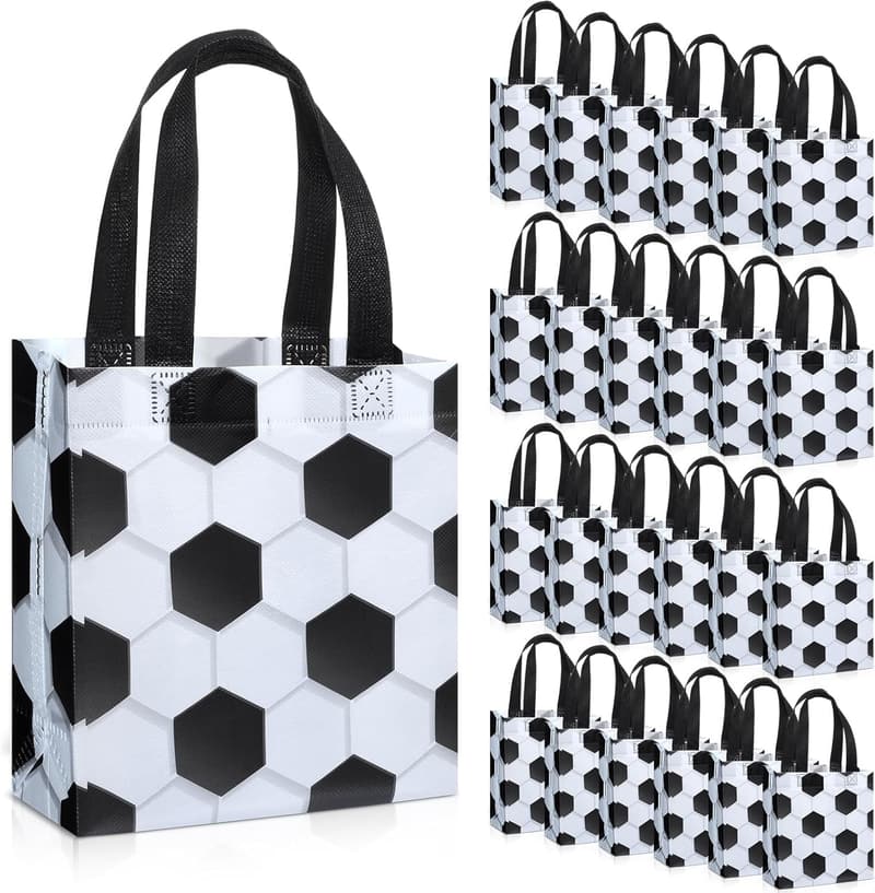 Sports Party Favor Bags Set - 24 Pcs with Handles