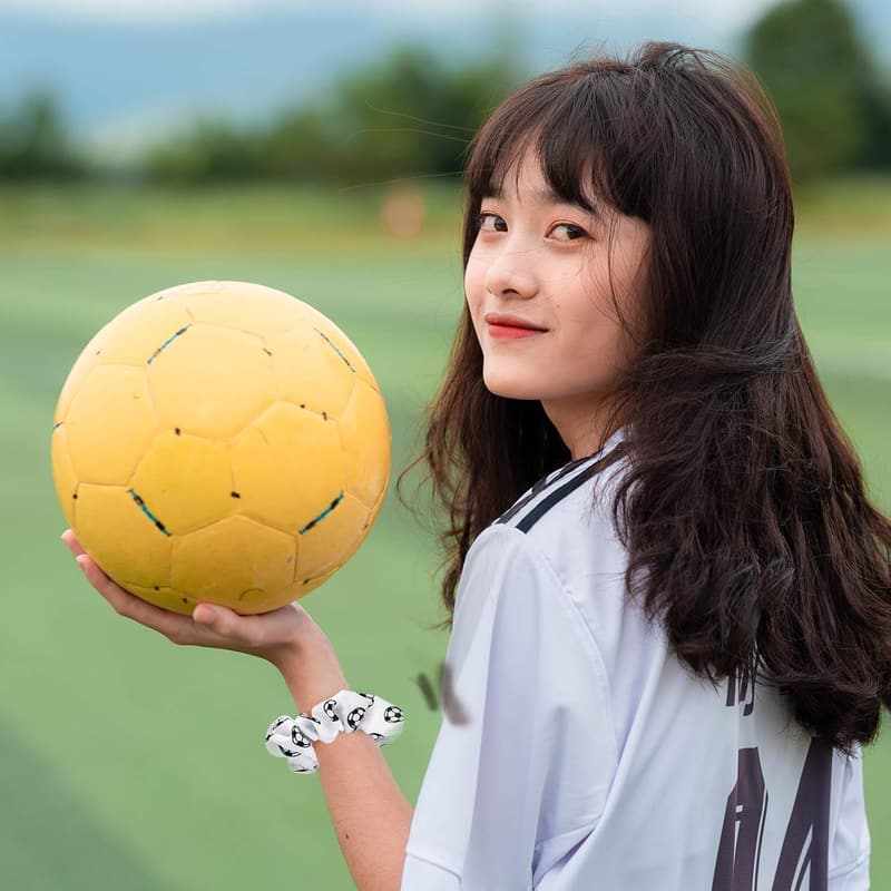 Soccer Hair Ties - 20 Satin Scrunchies for Girls & Women