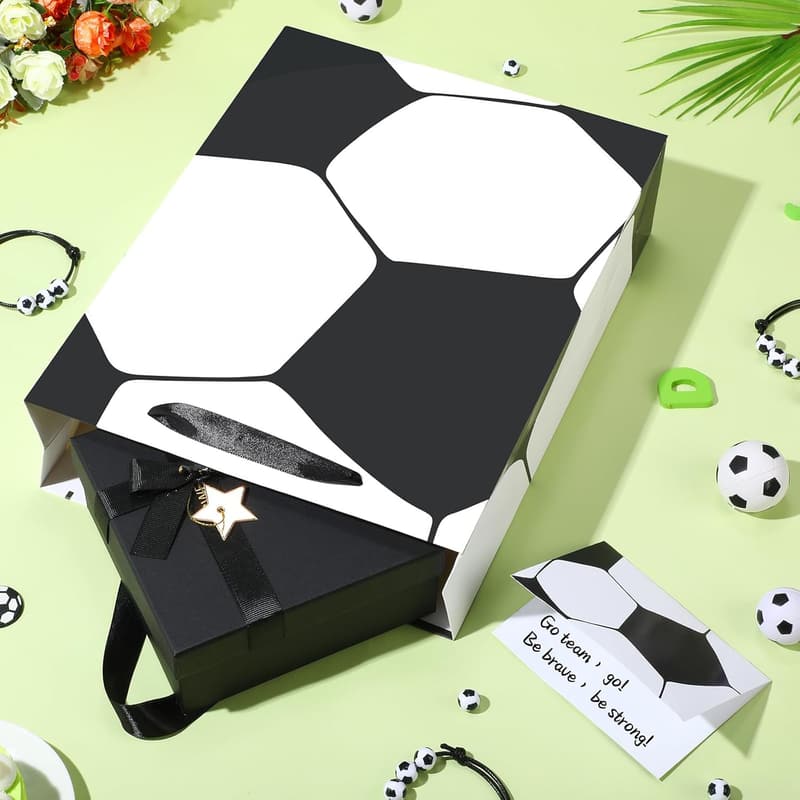 Soccer Theme Party Gift Bags with Tissue Paper & Card