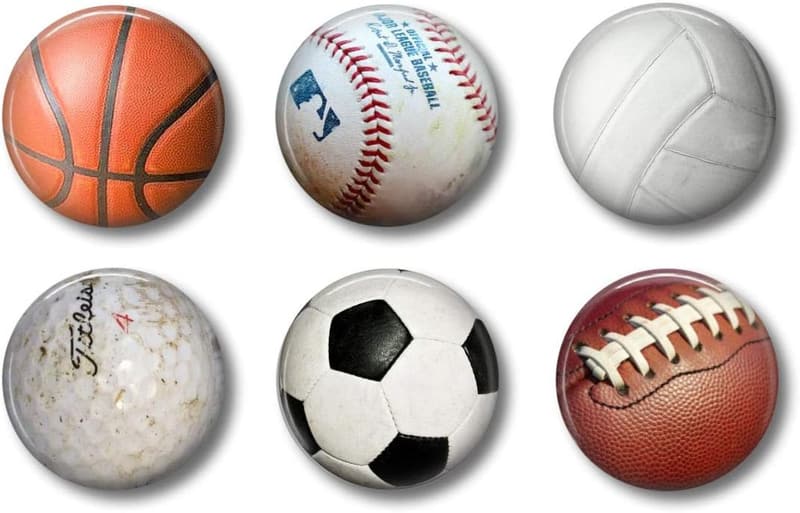 Sports Locker Magnets Set for Boys - Football, Basketball & More