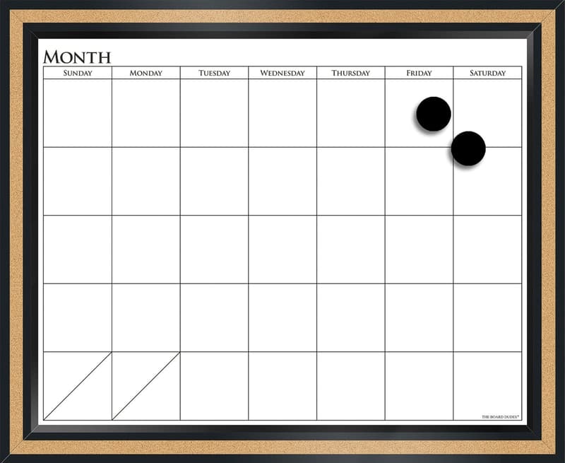 Magnetic Dry Erase/Cork Combo Board - 18x22 Inches