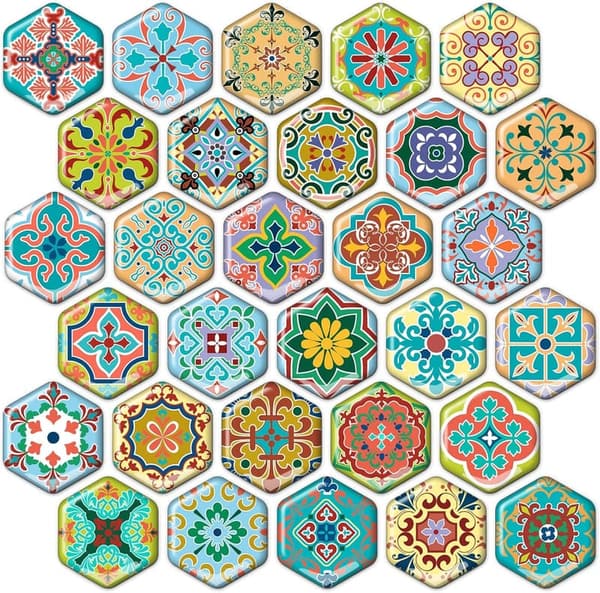 Cute Hexagon Fridge Magnets - 30PC Set for Home & Office