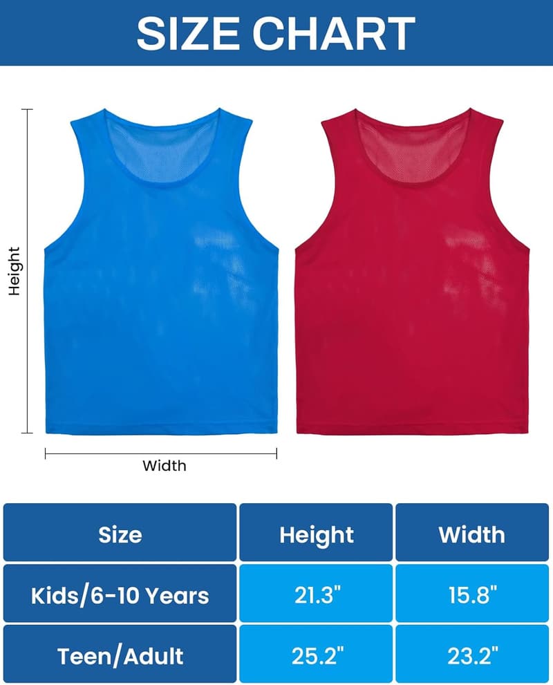 Lightweight Basketball Scrimmage Vests Set for Youth/Adults