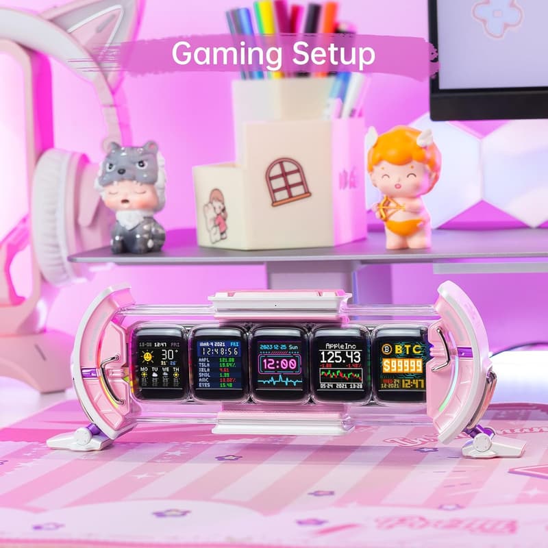 Cute Gaming Digital Clock with App Control & Pixel Art Display