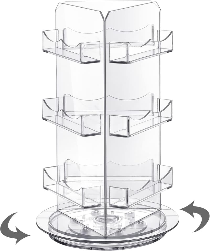 Acrylic 3-Tier Spinning Business Card Holder for Desk