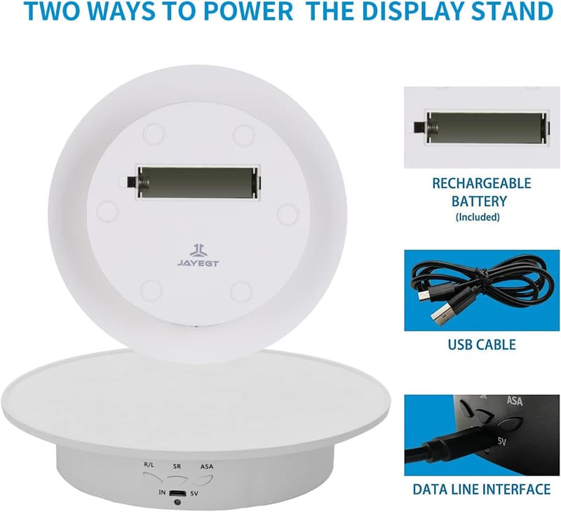 Motorized Rotating Display Stand for Photography & Jewelry