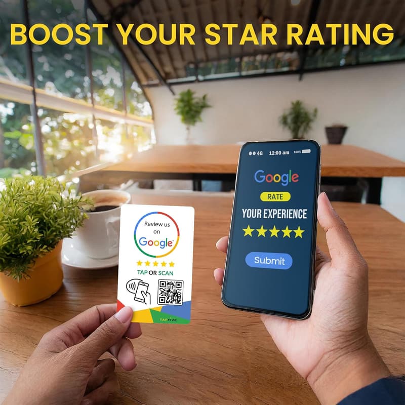 Social Media NFC Review Cards - Reusable 5-Pack