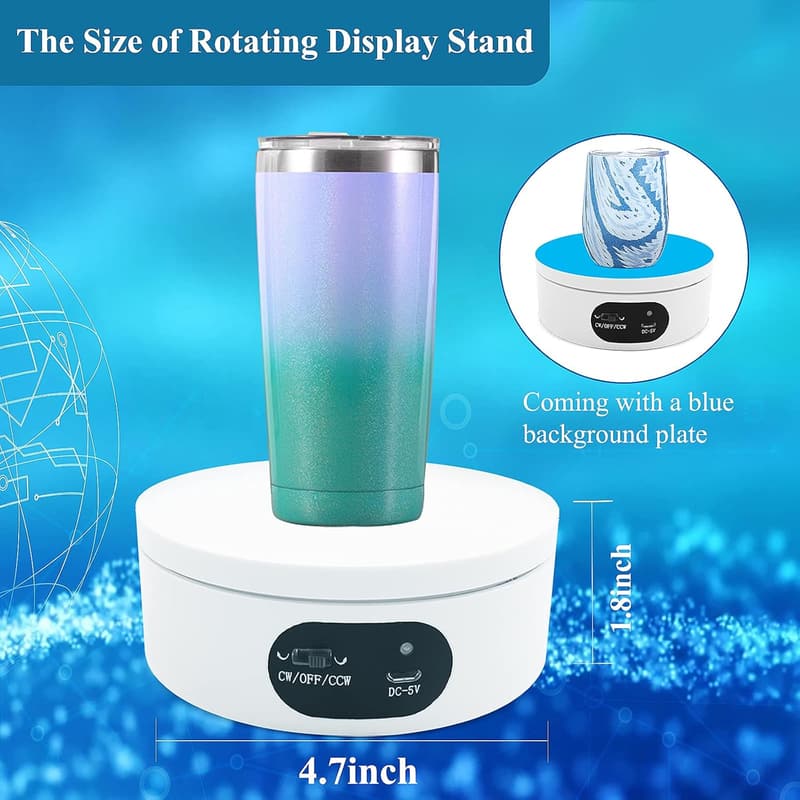 Tumbler Turner Display Stand for Video Shooting and Spinning