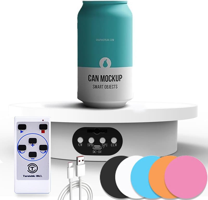 Motorized Rotating Display Stand for Tumbler Crafts and Photography