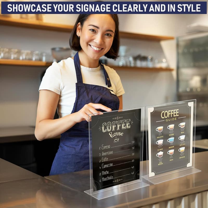 Double-Sided Acrylic Table Stand for Menus (6 Pack)