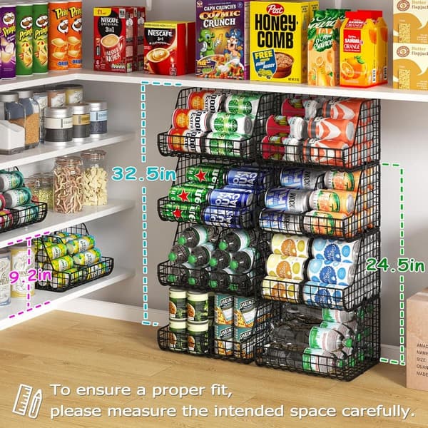 72-Can Stackable Organizer with Adjustable Dividers - 4-Pack