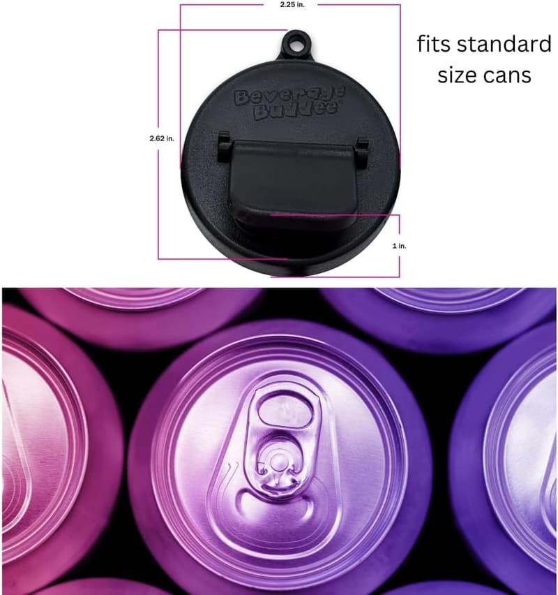 Standard Can Cover - BPA-Free, 4-Pack (Black)