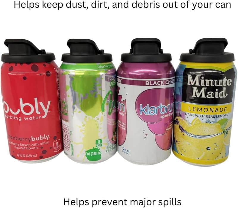 Standard Can Cover - BPA-Free, 4-Pack (Black)