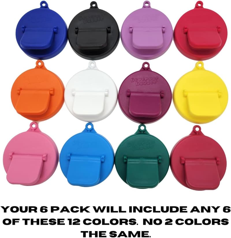 Reusable Can Covers - Standard Size, BPA-Free, Assorted Colors – 6 Pack