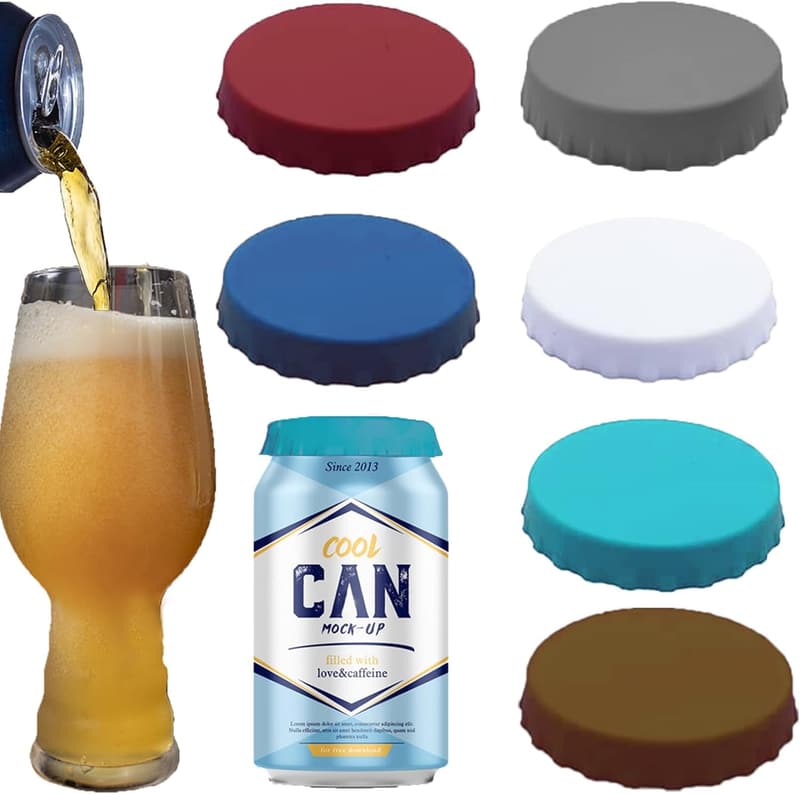 Soda Can Covers - 6 Pack Reusable Silicone Lids