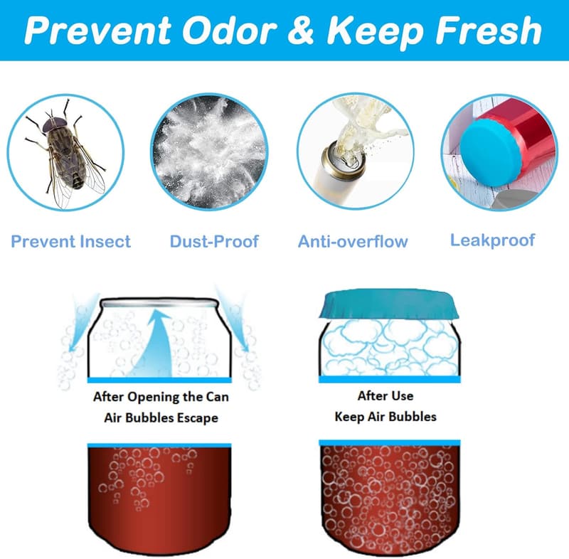 Soda Can Covers - 6 Pack Reusable Silicone Lids