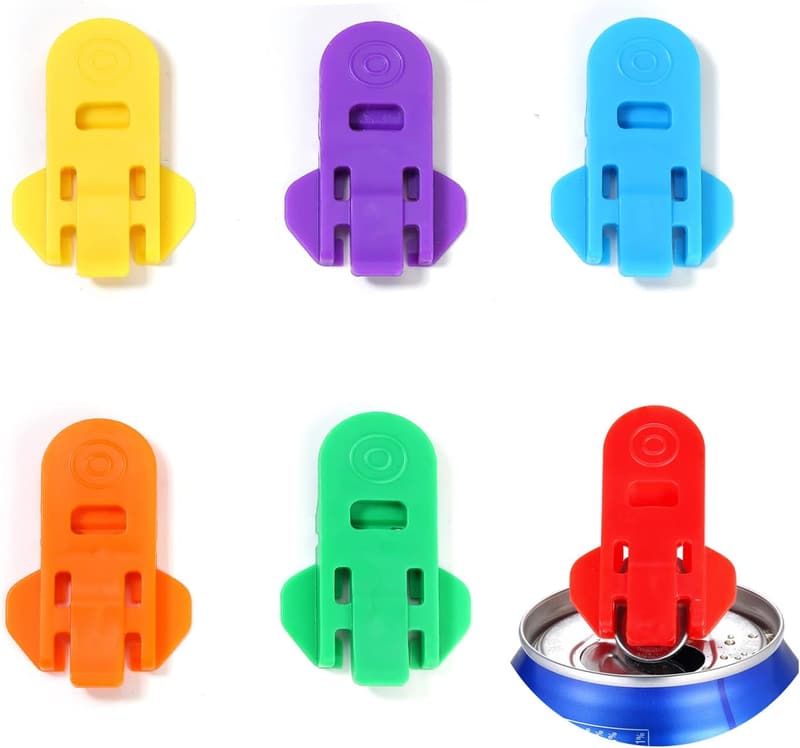 Colorful 6-Pack Manual Can Openers & Beverage Covers