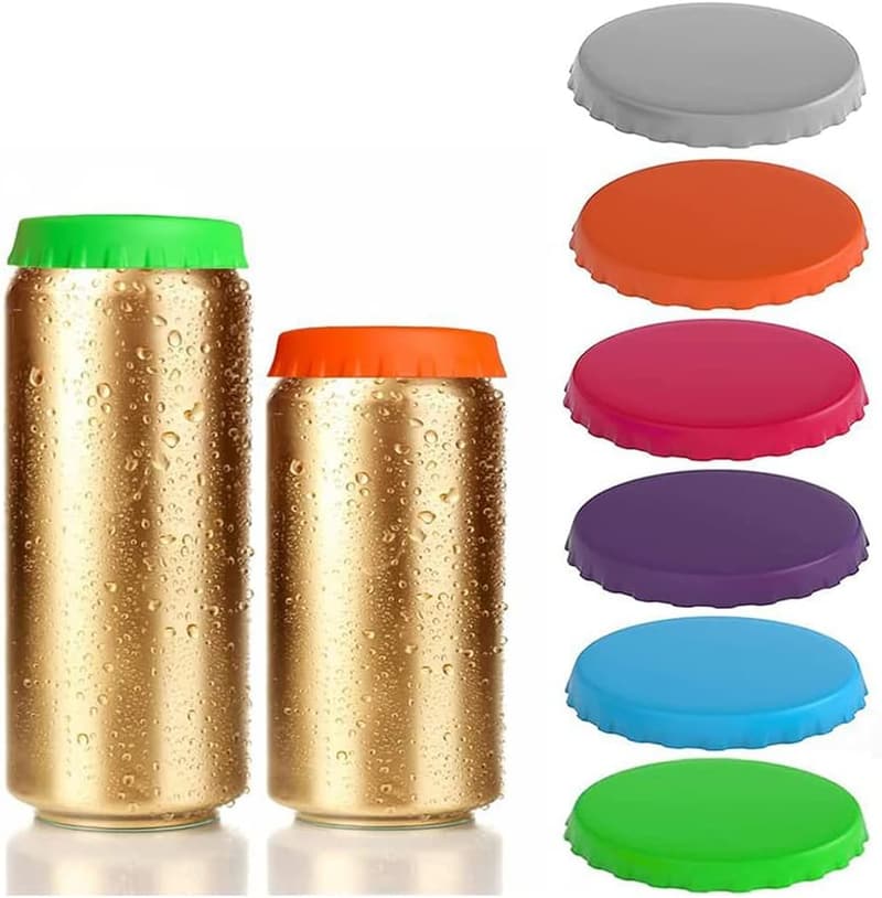 Silicone Can Lids - No Spill Beverage Protector, 6 Pack