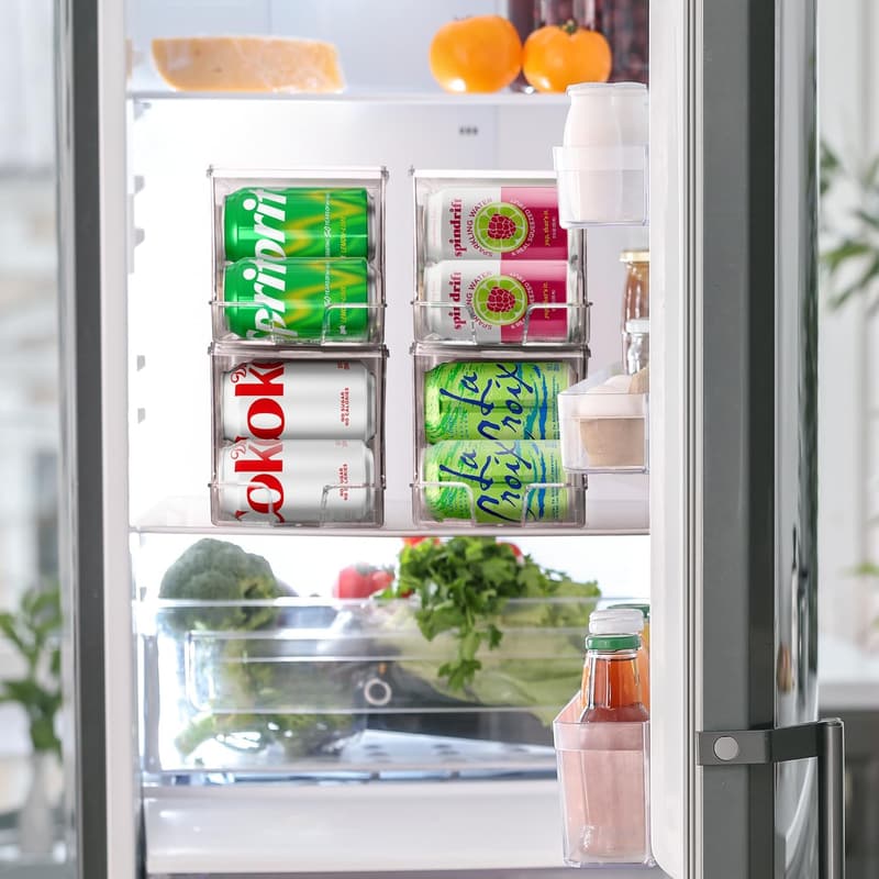 Soda Can Organizer & Dispenser - Stackable, BPA-Free - 2 Pack
