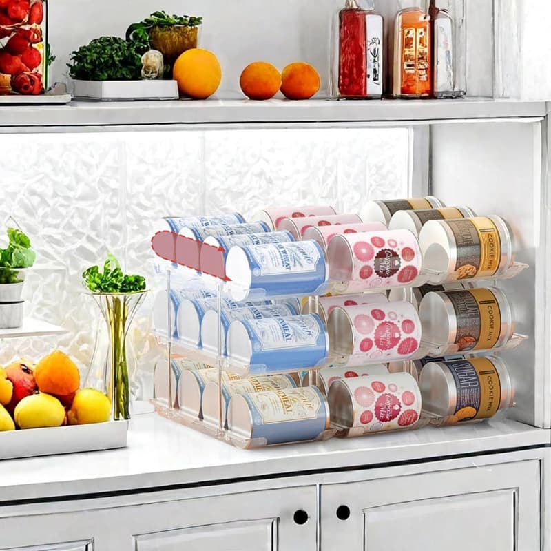 Pantry Can Organizer Set - 3-Tier Stackable Rack for 36 Cans