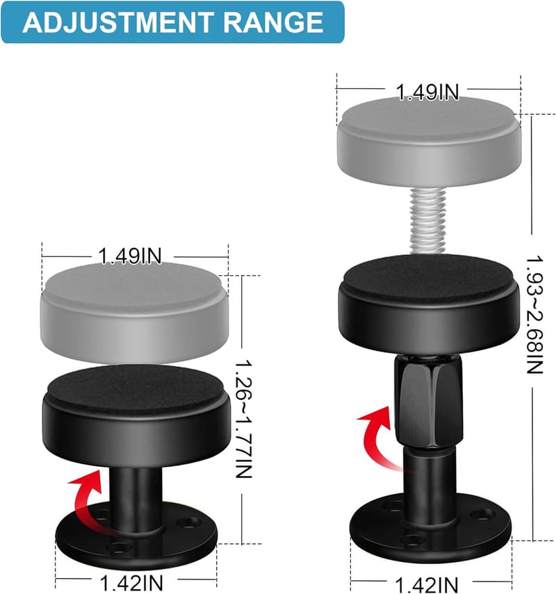 Anti-Shake Tool for Bed Frames and Cabinets, 4PCs (Black)