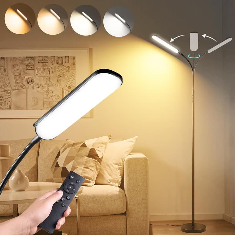 Super Bright LED Floor Lamp with Remote for Living Room/Office