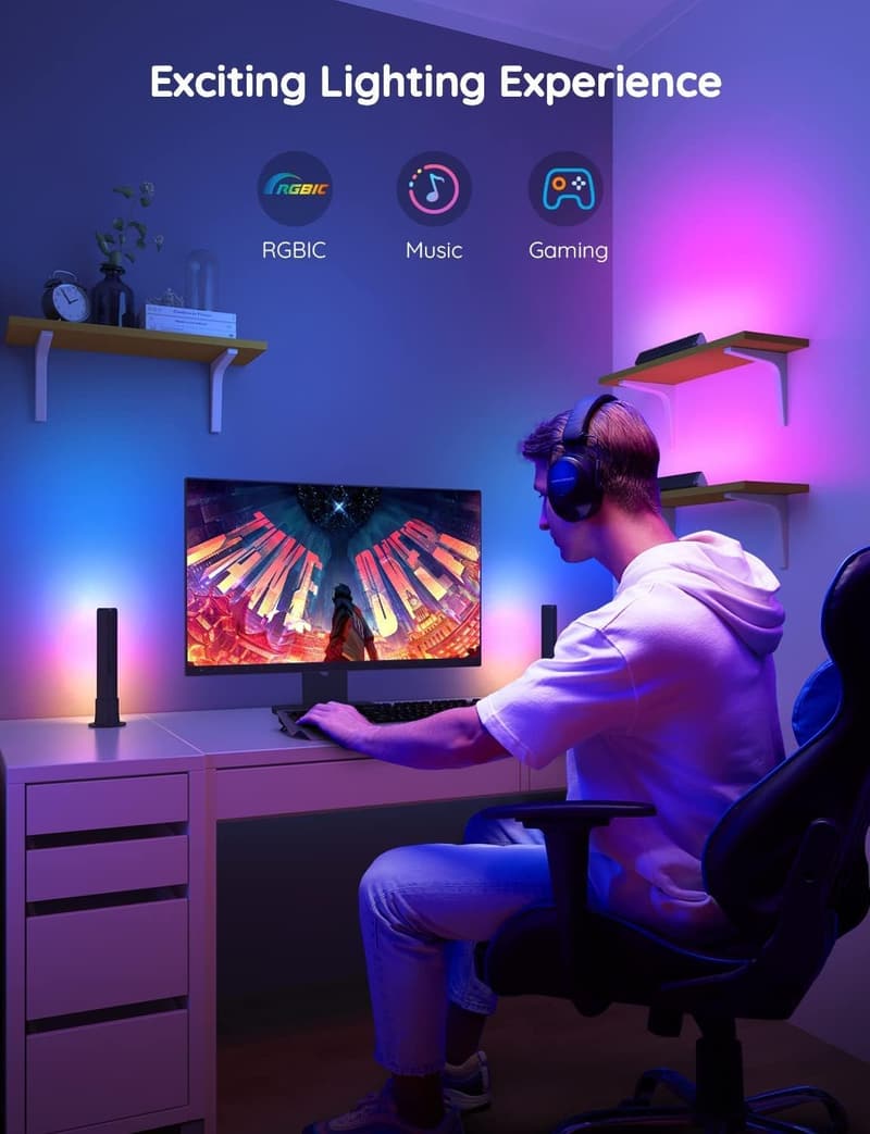 Govee Smart LED Light Bars - RGBICWW WiFi Backlights for Gaming
