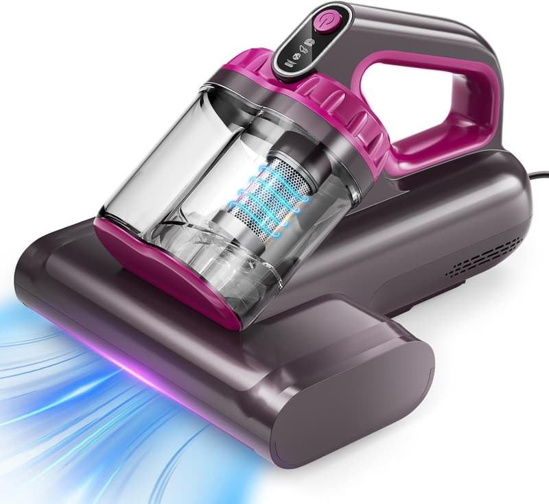 High-Power Bed Vacuum Cleaner with UV-C Light and Heat