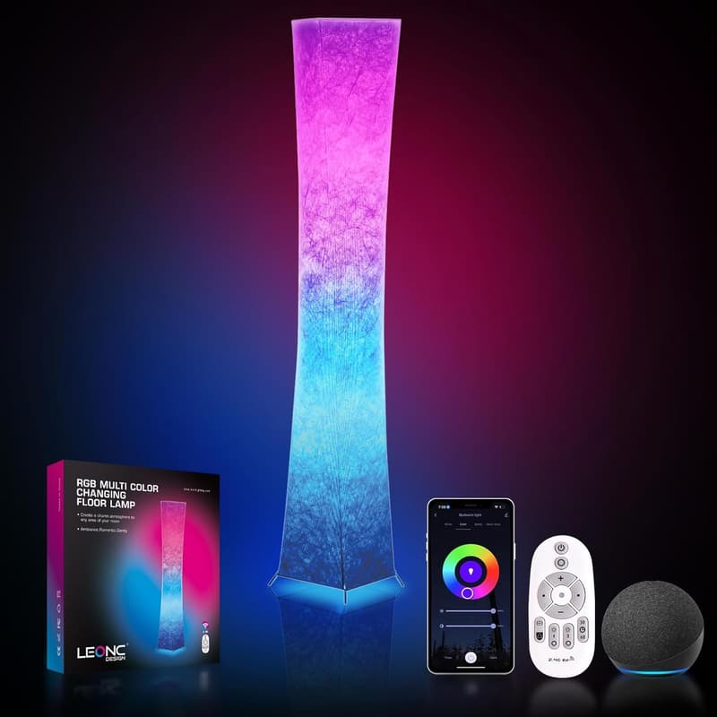 Smart RGB Floor Lamp with App Control for Game Room & TV