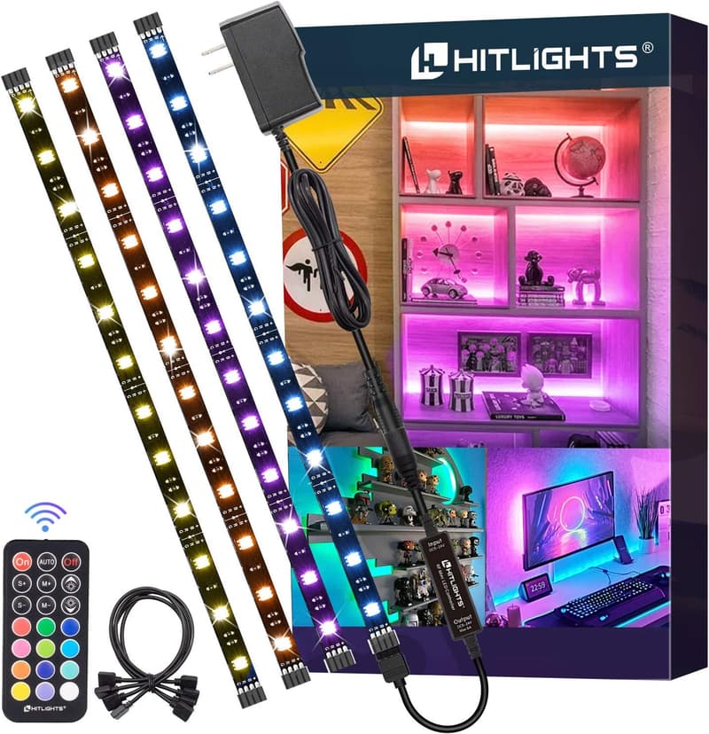 Color Changing LED Strip Lights with Remote - 4 Pre-Cut 1ft/4ft