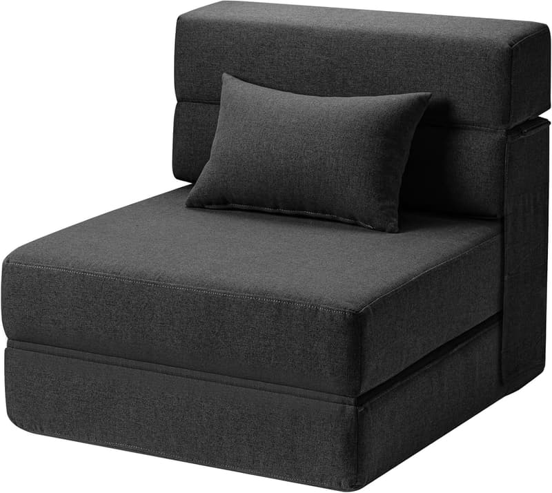 Convertible Folding Sofa Bed with Memory Foam - Dark Gray