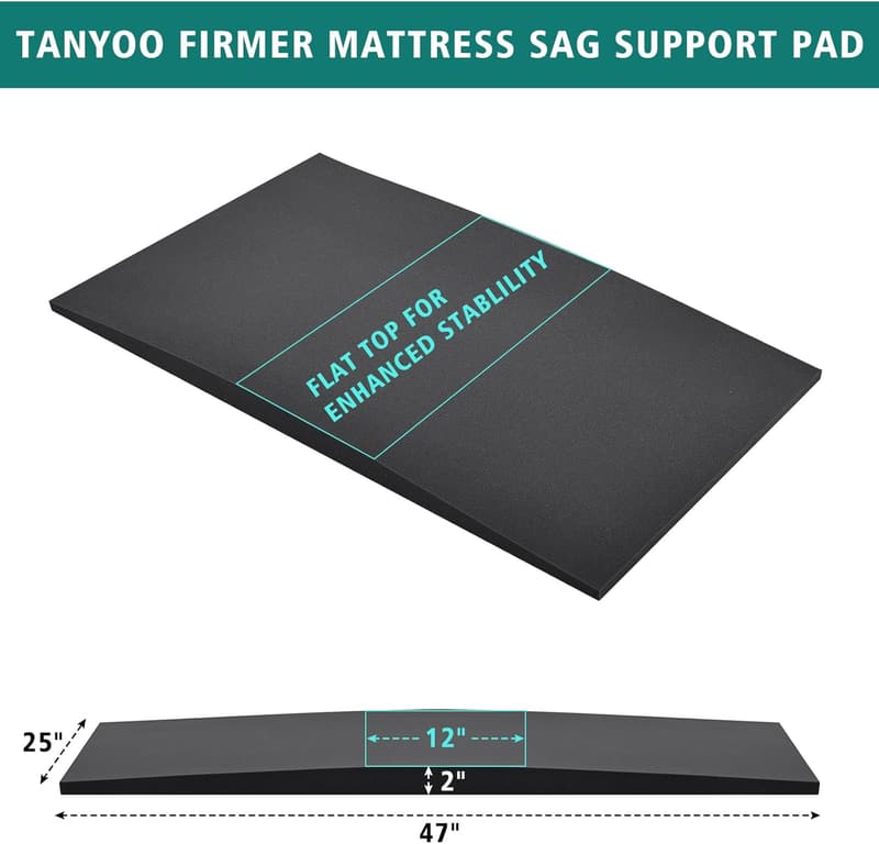 Mattress Support Foam Insert Pad for Sagging Beds - 47x25x2 Inches