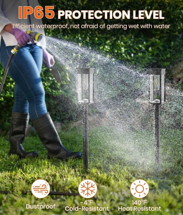 8 Pack Bright Waterproof Solar Pathway Lights for Outdoors