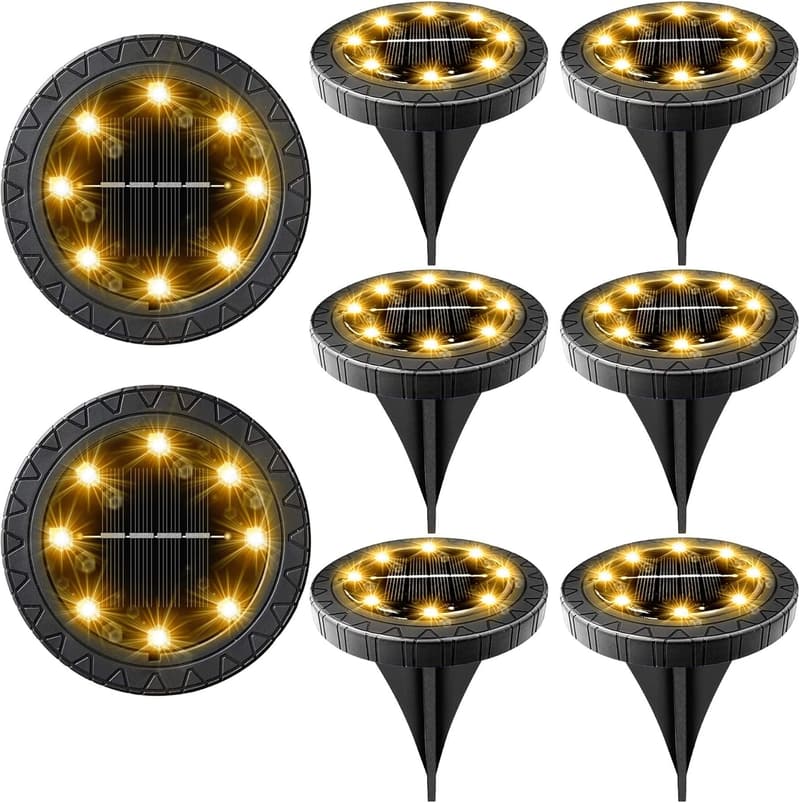 Outdoor Solar LED Pathway Lights - 8 Pack, IP68 Waterproof