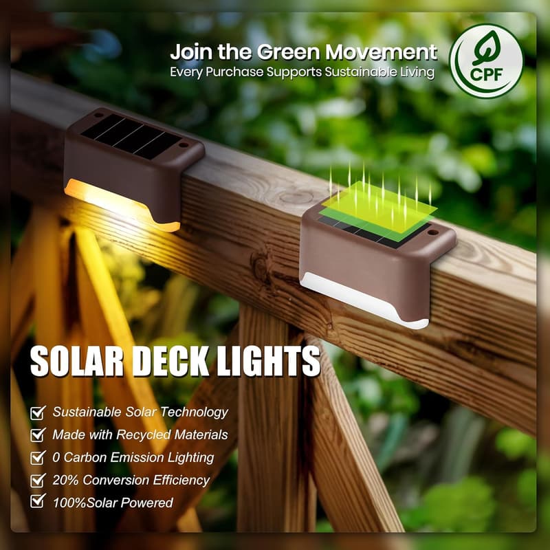 20 Pack Waterproof Solar LED Deck Lights for Outdoor Spaces