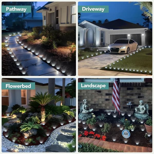 10-Pack Mini Solar Ground Lights for Outdoor Pathways
