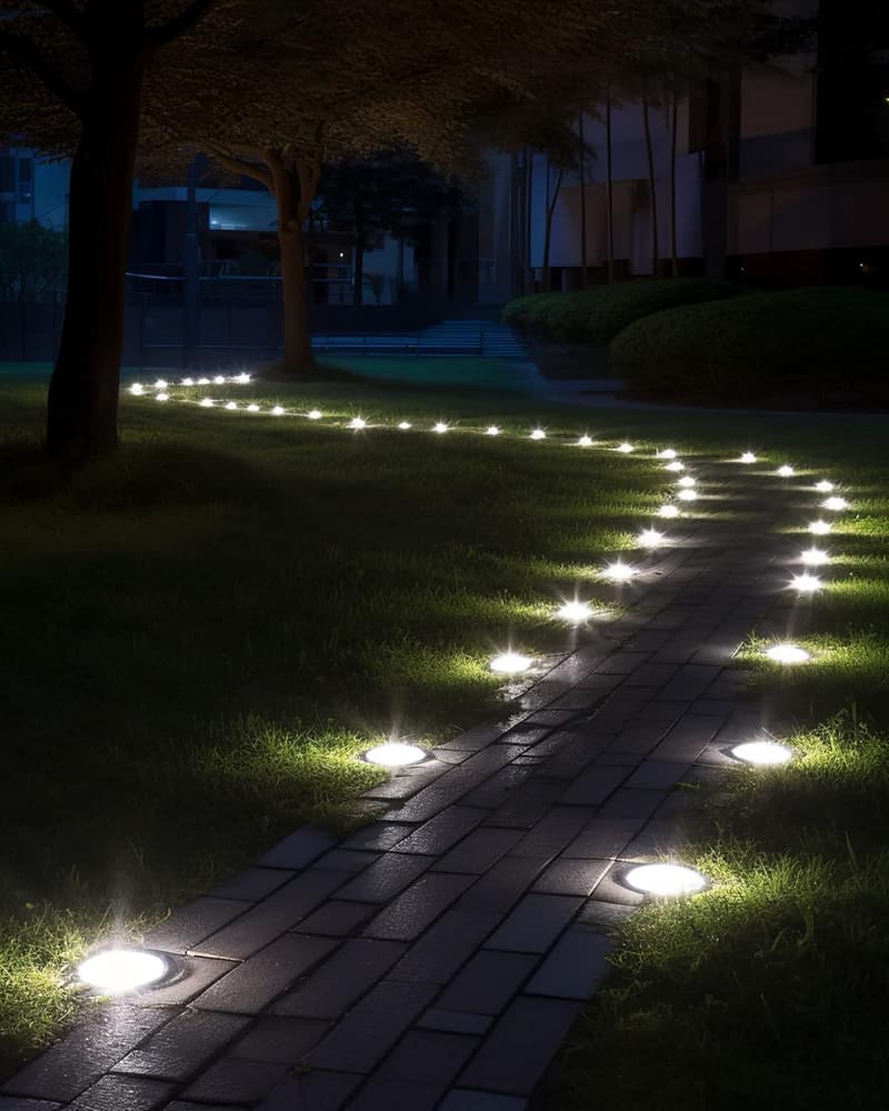 Solar Powered Pathway Lights - 12 Pack, Waterproof LED Garden Lights