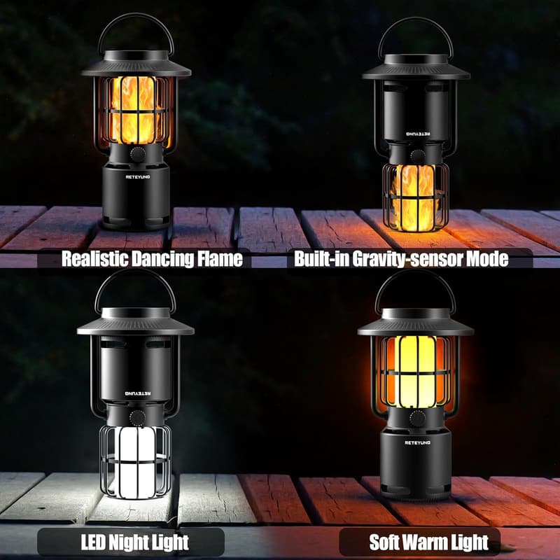 Bluetooth Waterproof Outdoor Speakers with LED Flame Lights (2 Pcs)
