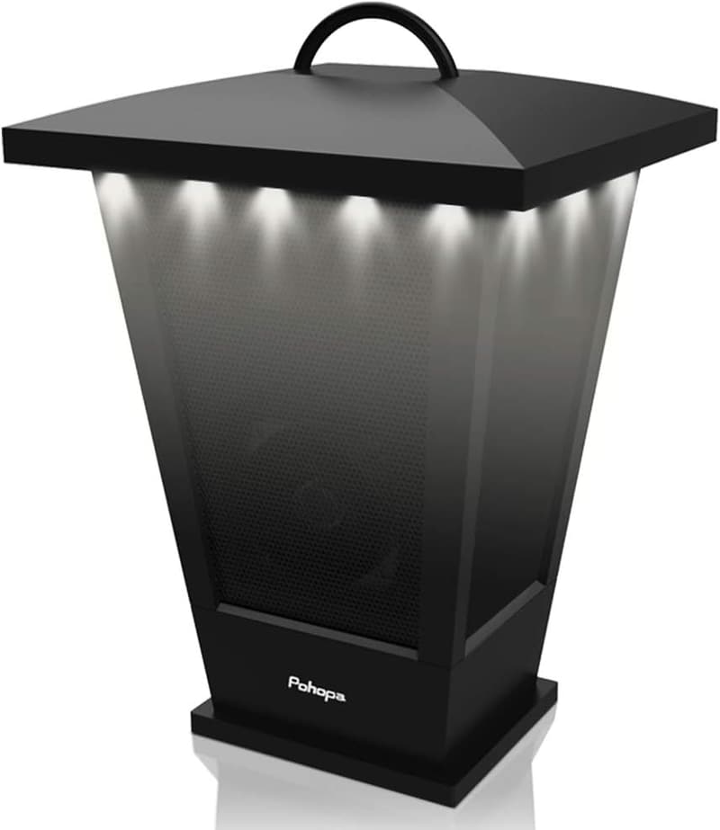 Portable Waterproof Bluetooth Speaker with LED Lights - Black