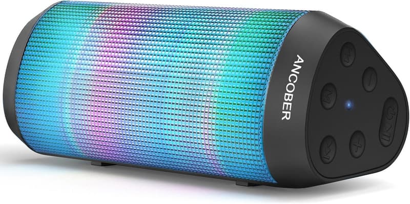 Wireless Bluetooth Speaker with Lights & HD Sound, IPX4 Waterproof