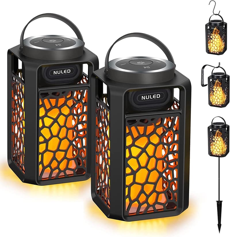 Outdoor Bluetooth 5.1 LED Flame Speakers - 10W Waterproof Tiki Torch