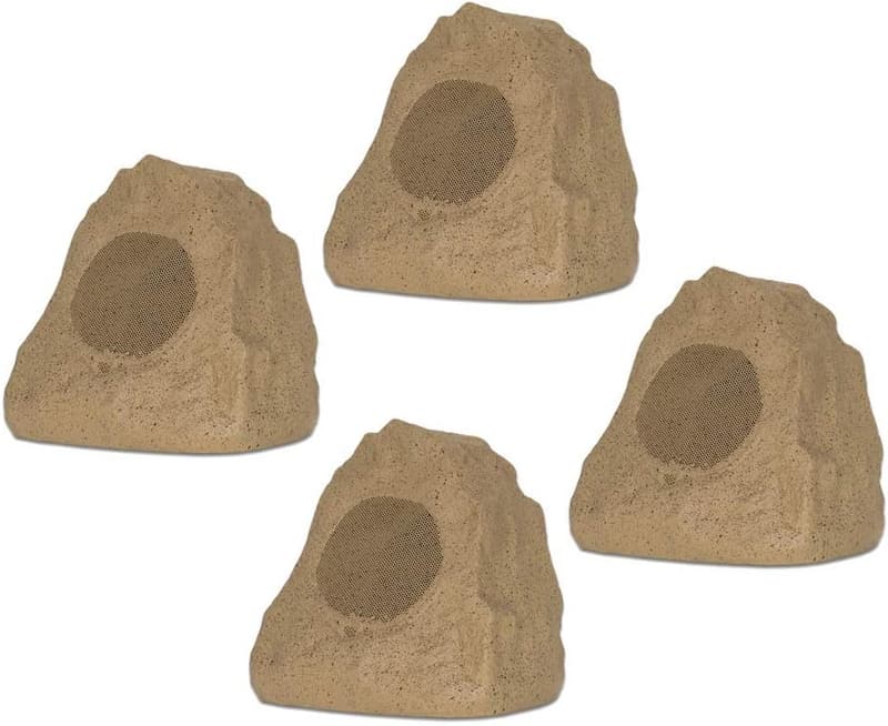 Outdoor Weatherproof Sandstone Rock Speakers - 4 Piece Set