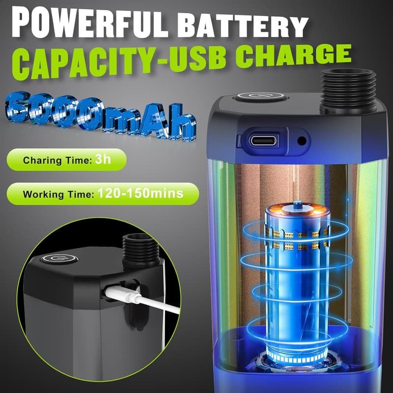 Rechargeable Camping Shower with LED Display and 4 Spray Modes