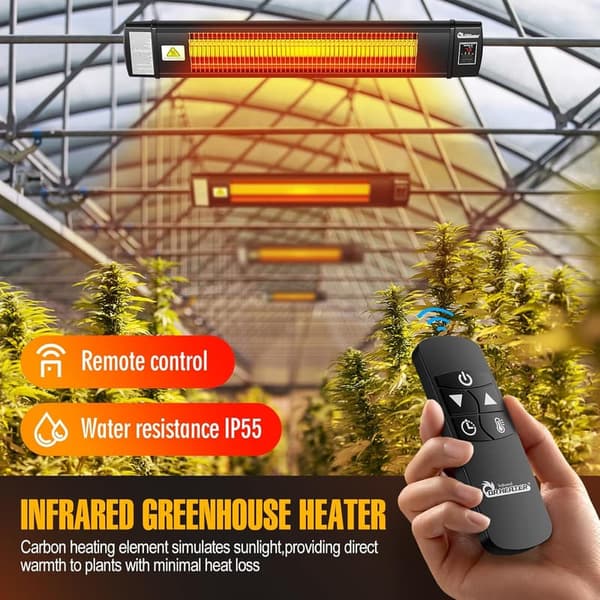 Smart Greenhouse Heater with Digital Thermostat & Temperature Control