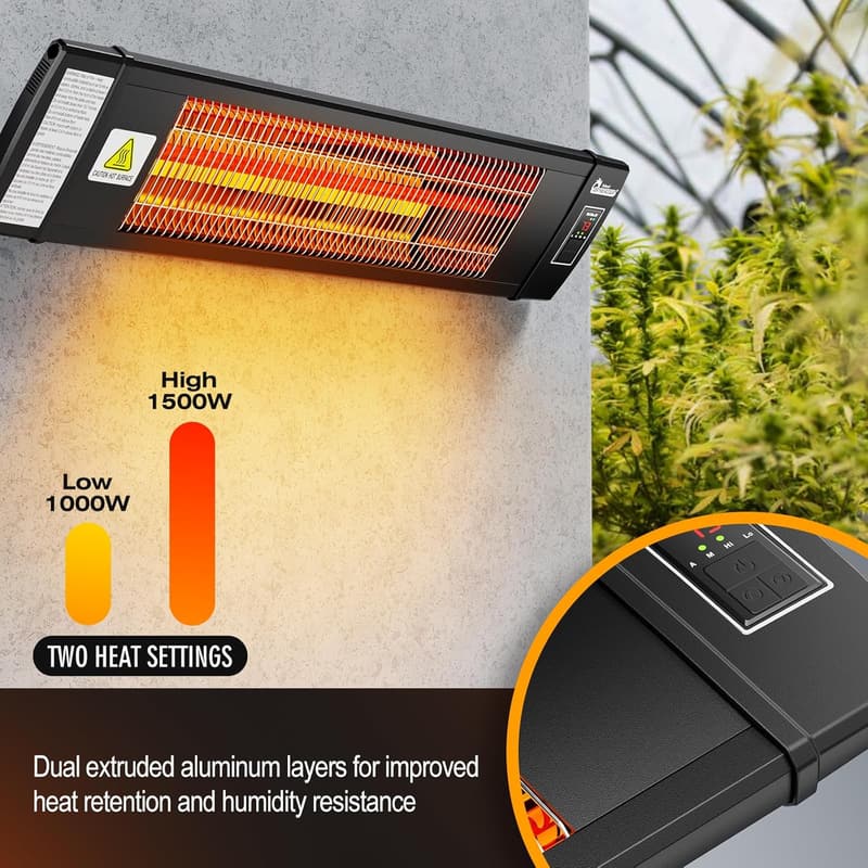 Smart Greenhouse Heater with Digital Thermostat & Temperature Control