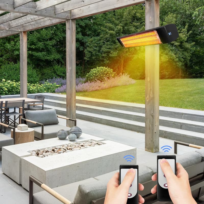1500W Wall-Mounted Infrared Patio Heater with Remote Control