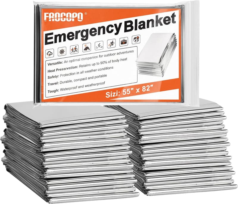 Emergency Mylar Blankets - 6 Pack Survival Kit for Outdoors