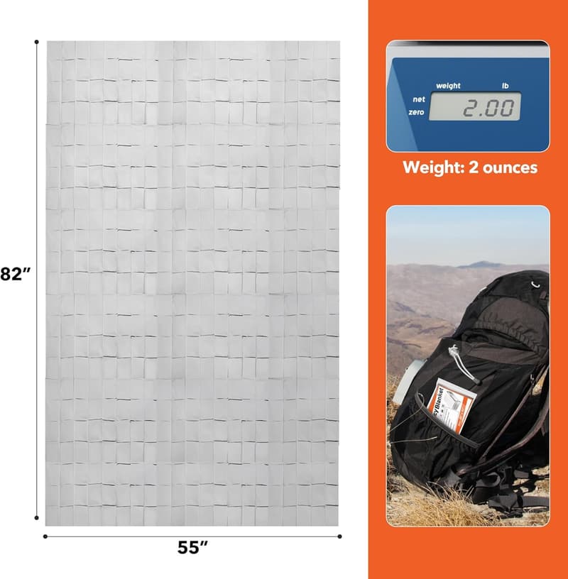Emergency Mylar Blankets - 6 Pack Survival Kit for Outdoors