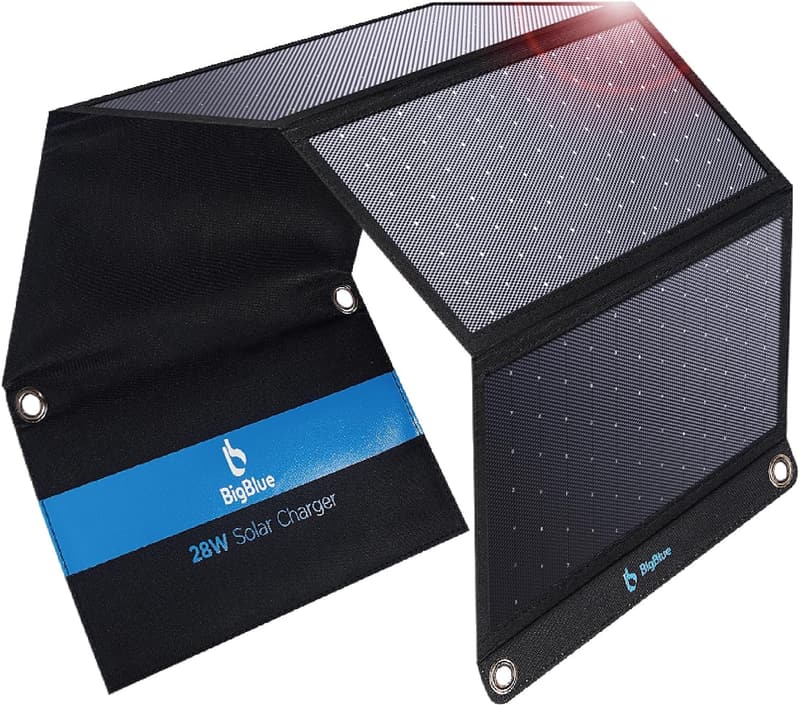 28W Portable Solar Charger with 3 USB Ports for Camping